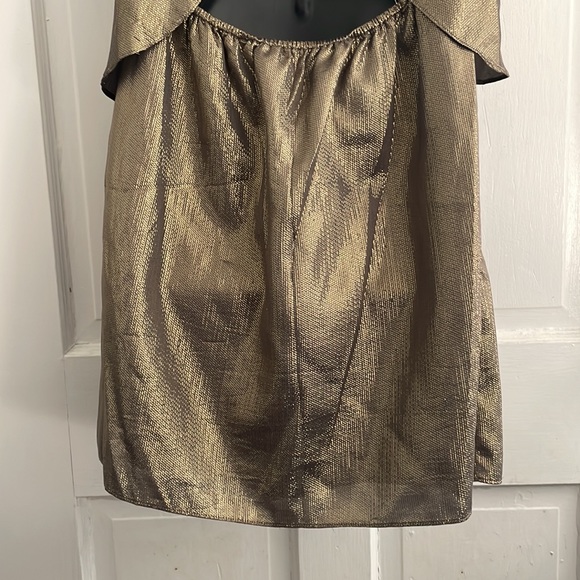 Elizabeth & James Metallic Gold Cocktail Dress Size L - Picture 10 of 13